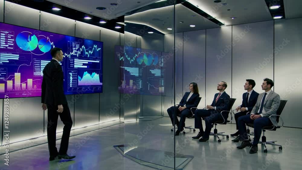 Leinwandbilder successful business presentation showcasing market analysis and performance metrics in a modern offi
