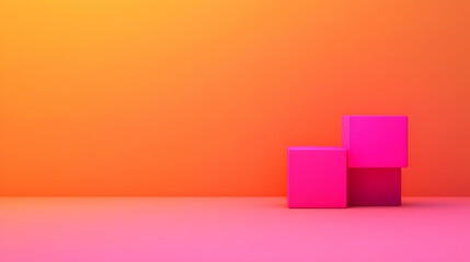 Obraz premium Vibrant Geometric Shapes in Playful Colors on Bright Background