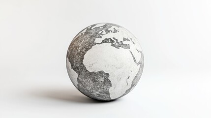 3D model of earth globe on a white background