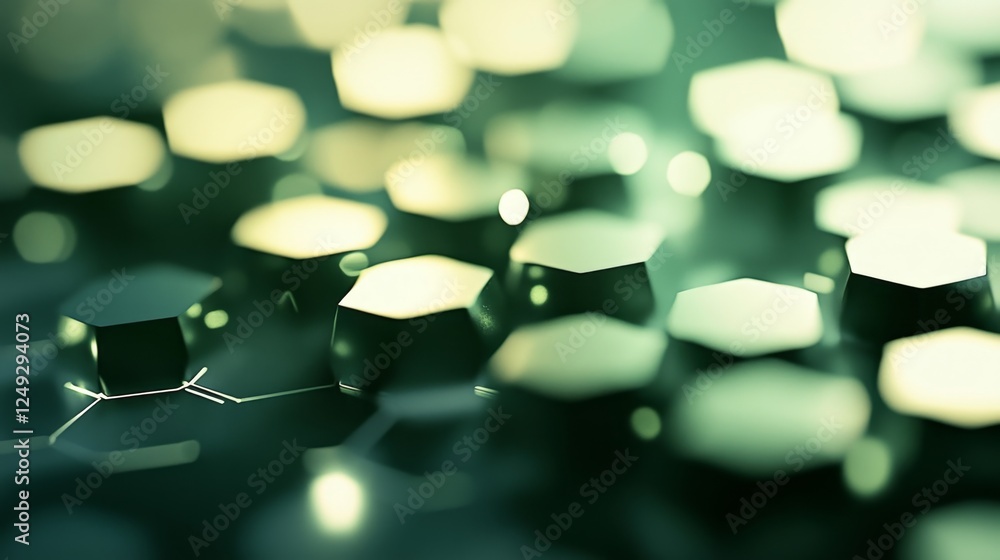 Aufkleber creating abstract green to white hexagon background digital art studio graphic design modern environ