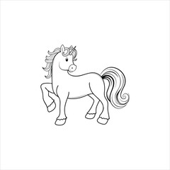 cute unicorn line art illustration