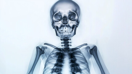 Skeleton with a smaller skeleton inside displaying anatomy and bone structure