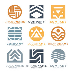 set of company logo template vector