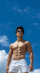 Fototapeta premium Hot Male Model in Sexy White Underwear