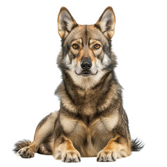 Fototapeta premium Czechoslovakian Wolfdog Lying Down, Studio Shot