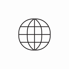 globe lining icon sign vector