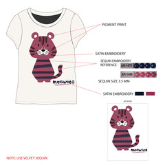 T-shirt design with sequin embroidery 