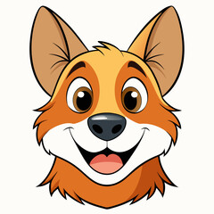 cartoon, animal, fox, dog, vector, illustration, cute, mammal, wolf, pet, cat, character, drawing, chihuahua, head, puppy, animals, funny, nature, fur, design, mascot, wild, brown, fun