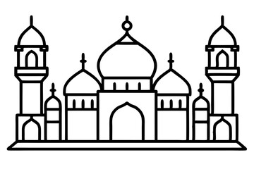 Obraz premium Muslim Mosque icon set. Isolated on a white background. Vector illustration.