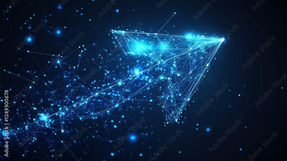 Aufkleber glowing blue arrow animation digital space visual art virtual environment abstract viewpoint illumin