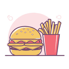 fast food clipart hamburger and fries with drink