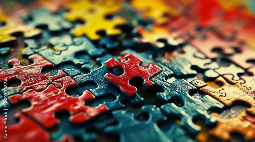 Poster solving the final piece of an abstract puzzle creative space digital artwork artistic environment un