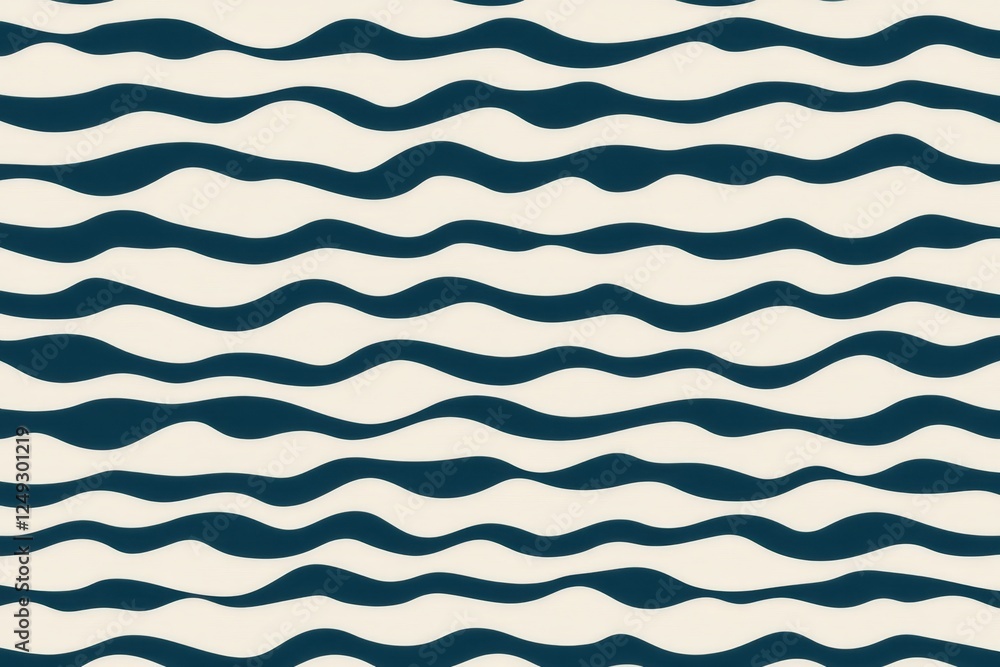 Poster wavy blue and white pattern resembling ocean waves creates a calming and abstract background for des