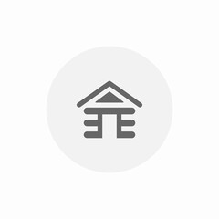 wood house icon sign vector