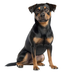 Black and Tan Miniature Pinscher Sitting