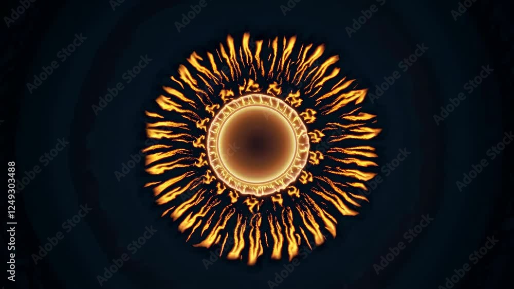 Poster bright circular light patterns create mesmerizing visual effects in a dark setting, captivating view