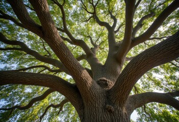 Sprawling Branches of an Old Tree Reaching for the Sky