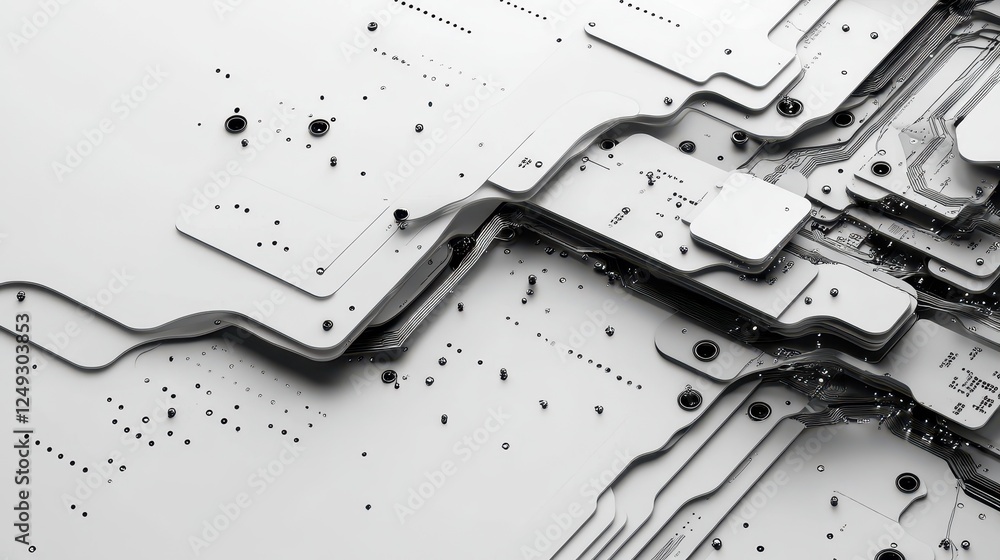 Poster abstract white circuit board texture background