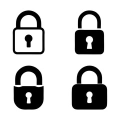 4 keys security padlock simple vector logo