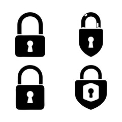 4 keys security padlock simple vector logo