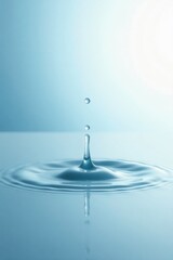 Serene Aquatic Scene A Single Drop Creates Expanding Concentric Circles on a Calm Water Surface