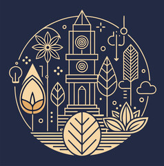 Obraz premium Minimalist Line Art Vector Illustration – Clean, Elegant, and Delicate Thin Line Design 