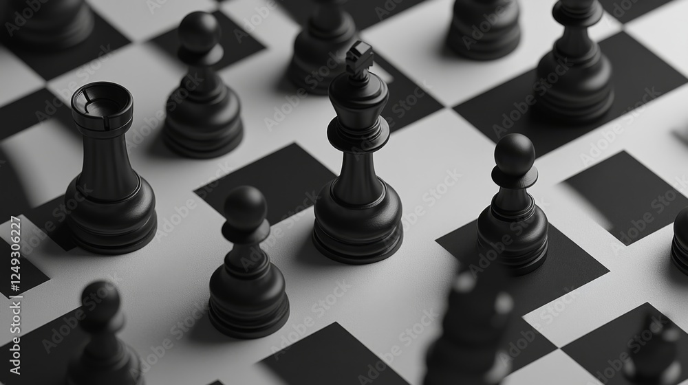 Poster defensive strategy chess match game board visual analysis indoor setting top-down perspective chessb