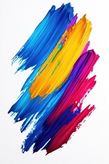 Colorful abstract expressionism on canvas. Vibrant paint strokes with a mix of bright colors.