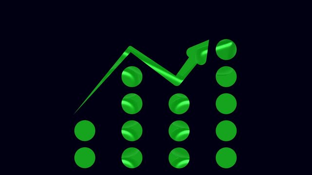 business graph and chart, financial arrow upward, web traffic growth analytics, SEO report monitoring video animation.