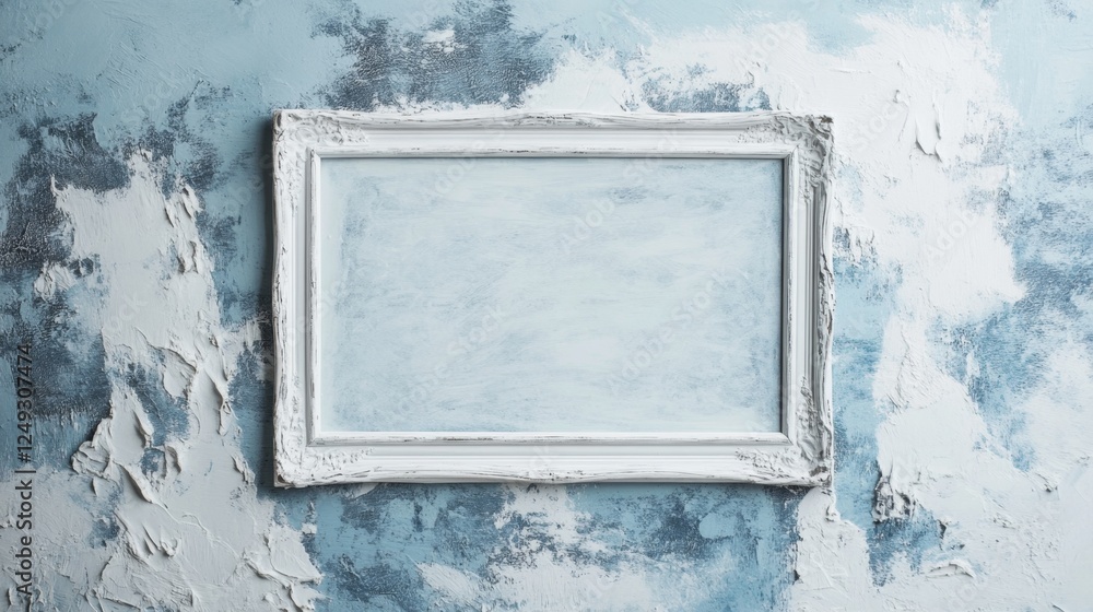 Poster examining subtle pale blue surface studio closeup image minimalist environment macro viewpoint aesth