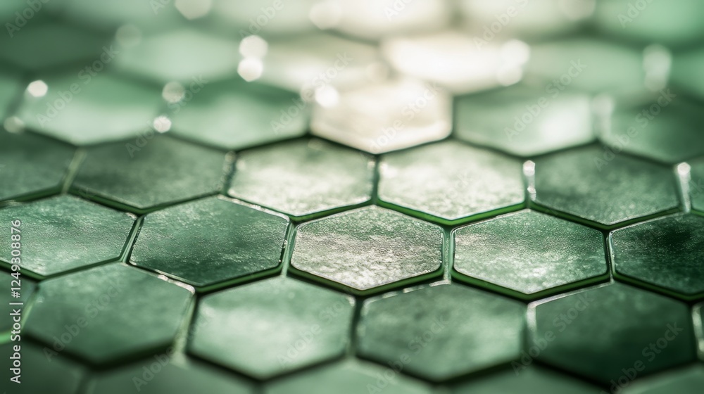 Poster captivating closeup of hexagon-shaped bokeh with gradient urban setting photography creative environ