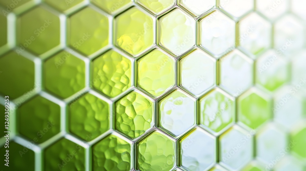 Poster serene closeup of hexagon-shaped bokeh nature photography tranquil environment macro view abstract a