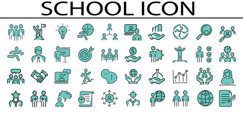 Fototapeta premium Business Finance Lineal icons collection Lineal icons pack Vector illustration