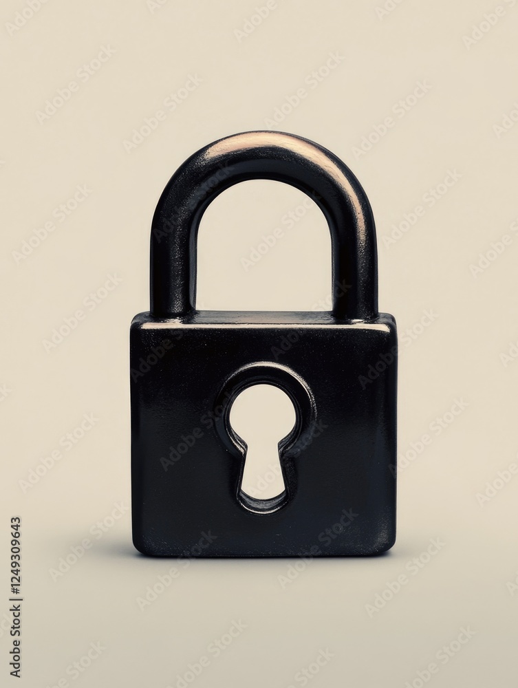 Aufkleber a locked metal security padlock and its corresponding key. high-tech device for ensuring data safety