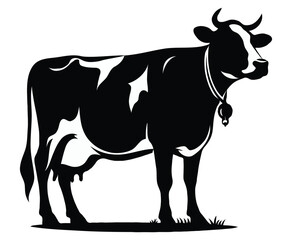 Cow  silhouette vector on white background