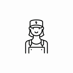 electrician woman icon sign vector