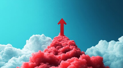 Achieving success office space digital artwork professional environment eye-level view concept of accomplishment