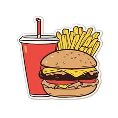 fast food clipart hamburger and fries with drink
