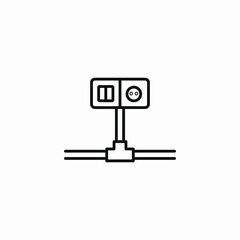 electricity wire connection icon sign vector