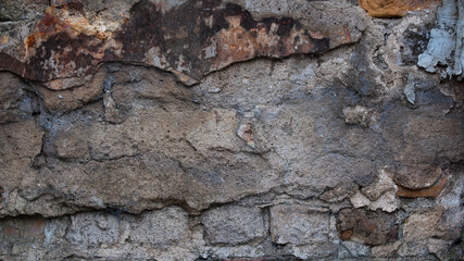 brick wall of an old building close up