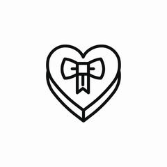 Obraz premium heart box ribbon icon sign vector