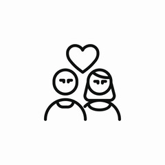heart couple icon sign vector