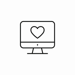 heart desktop icon sign vector