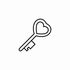heart key icon sign vector