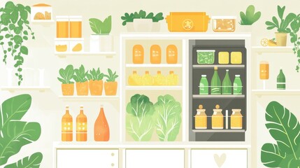 Fresh Ingredients in a Bright Kitchen Setting