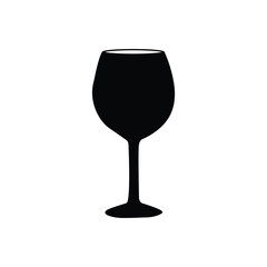 Glass wine goblet with red liquid with it. Alcoholic drink, wine. Digital illustration isolated on a white background.