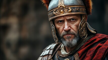 A Brave Hero Wearing a Shiny Helmet and Flowing Red Cape Stands Confidently Against a Dramatic Background Evoking a Sense of Adventure and Courage in a Vibrant and Inspiring Scene
