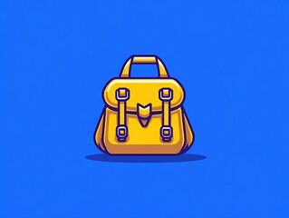 Fototapeta premium Minimalist Adventure Logo with Backpacker Bag