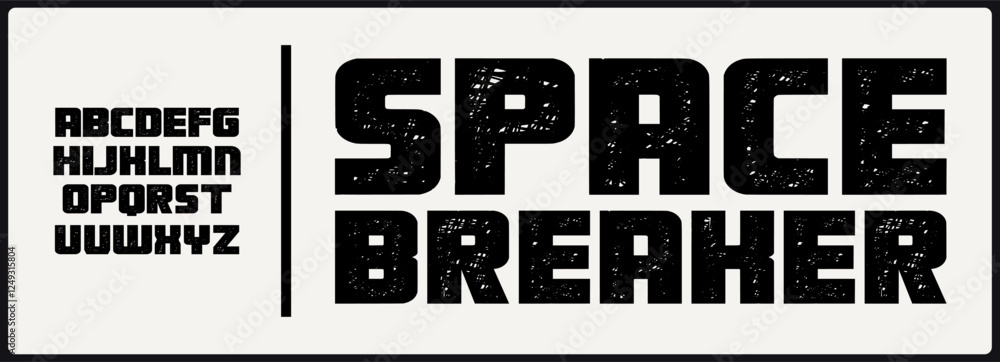 Aufkleber bold sans serif vector font. alphabet vector font with unique texture. rough and grunge style vector
