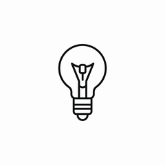 round light bulb icon sign vector